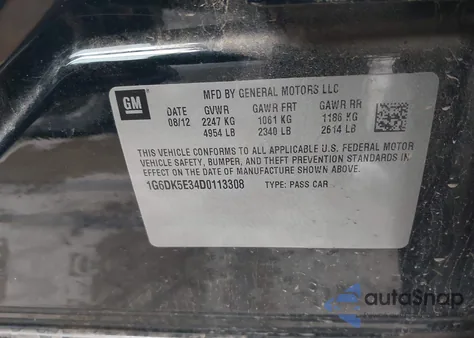 2013 Cadillac Cts Performance from USA, damaged, VIN 1G6DK5E34D0113308